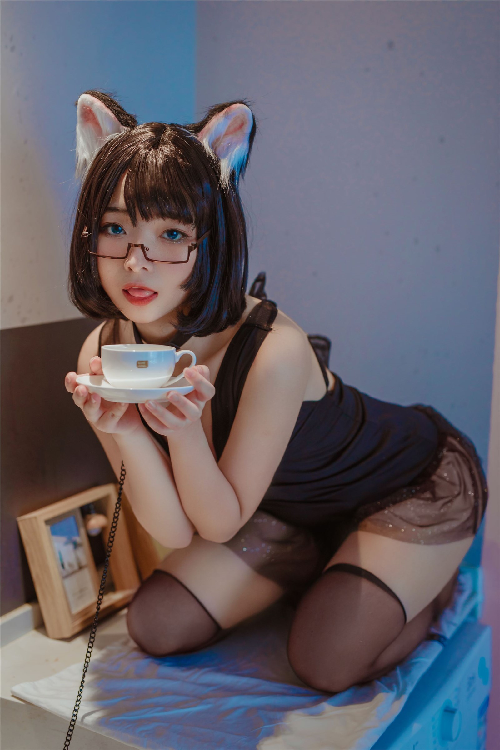 Cosplay Yuhui Cat head black dress(4)